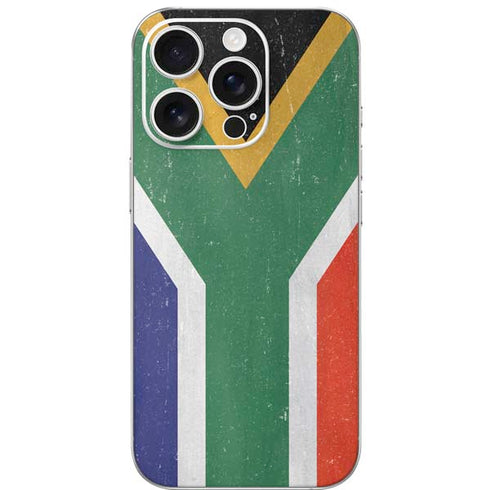 South Africa Flag Distressed iPhone 16 Pro Skin